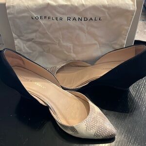 Loeffler Randall  sea snake nubuck wedge